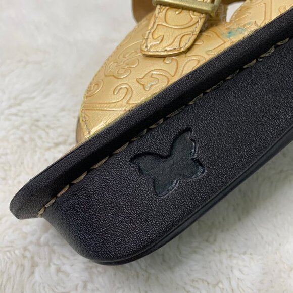 Alegria ALG-513 Women's Classic Beige Gold Leather Mules Slip On Clogs Size 39 - Picture 6 of 13